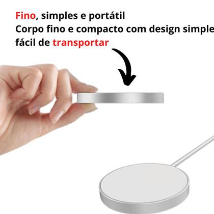Imagem de Carregador Sem fio Magnético por Indução Compatível com iPhone XR 11 12 13 14 15