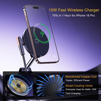 Imagem de Carregador sem fio, suporte magnético a vácuo para telefone 15W Jkoailiwi