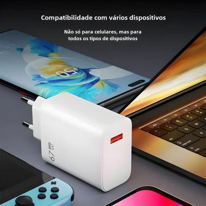 Imagem de Carregador Super Rápido USB Tipo-C 67W para Xiaomi 13 Ultra, 12, 11, Redmi K50, K60 e Poco F5