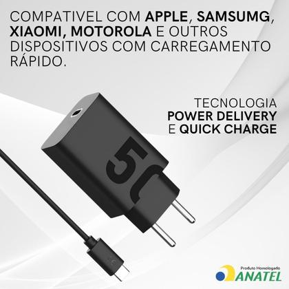Imagem de Carregador Super Turbo 50W Ultra Rápido Tipo C Com Carregamento Rápido  Cabo Tipo C Compatível Com Todos Aparelhos Tipo C