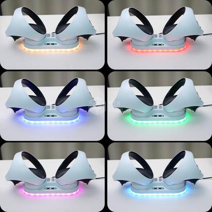 Imagem de Carregador Suporte Dock Led Para Controle Oculos Playstation PS VR2 Sense Branco