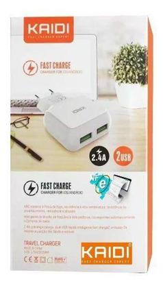 Imagem de Carregador Tomada Duplo Super Rápido + Cabo Usb Type C 1 Mt - Kaidi