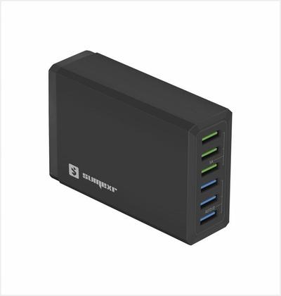 Imagem de Carregador Tomada Hub 6x Usb 10a Turbo Rápido Compátivel Com Modelos
