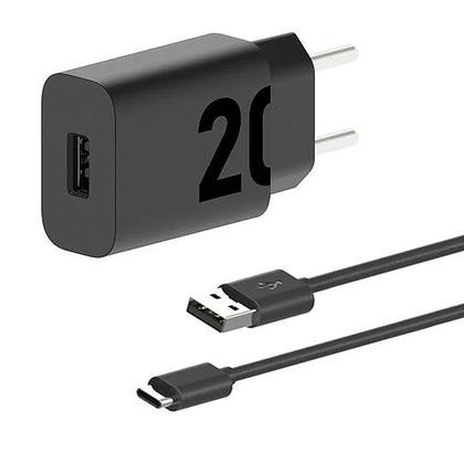 Imagem de Carregador Turbo 20W Tipo-C Compativel Com Moto E13 E14 E20 E22 E30 E32 E40