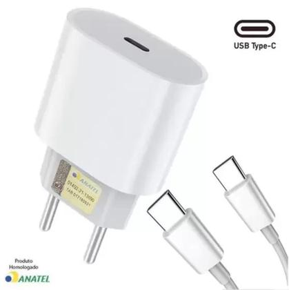 Imagem de Carregador Turbo 20W Tipo C Compatível Samsung S20 S21 FE A20 A30 A31, A32 A15 A55 M15 Carga Rápida 