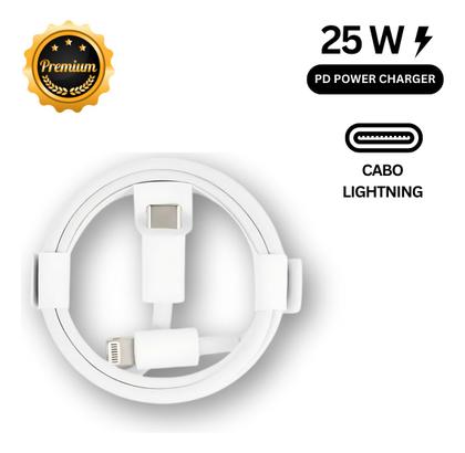 Imagem de Carregador Turbo 25W com Cabo Compatível com iPhone 7 a 14 Pro Max  USBC