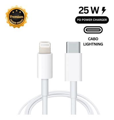 Imagem de Carregador Turbo 25W com Cabo Compatível com iPhone 7 a 14 Pro Max  USBC