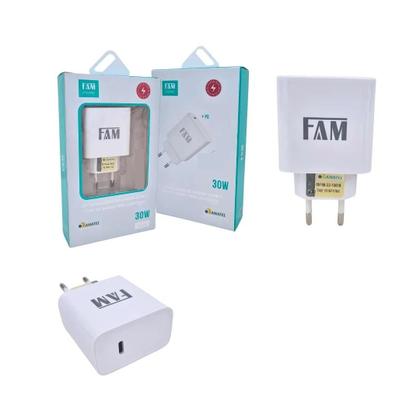 Imagem de Carregador Turbo 30w Fonte Tipo C Compatível iPhone Android e FAM