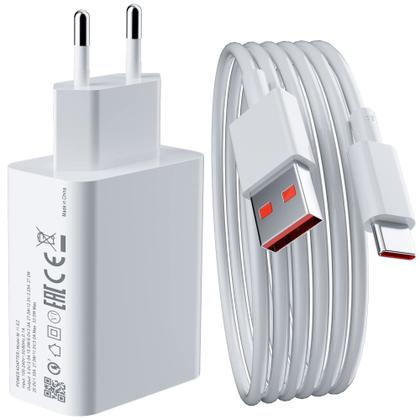 Imagem de Carregador Turbo 33W Tipo-C Original com Cabo 1m QC 4.0 Rápido Celular Xiaomi Samsung  Tribo Anatel