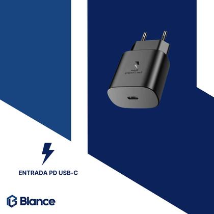 Imagem de Carregador Turbo 45w PD Preto Com Cabo USB Tipo-C Compatível Com Galaxy S24