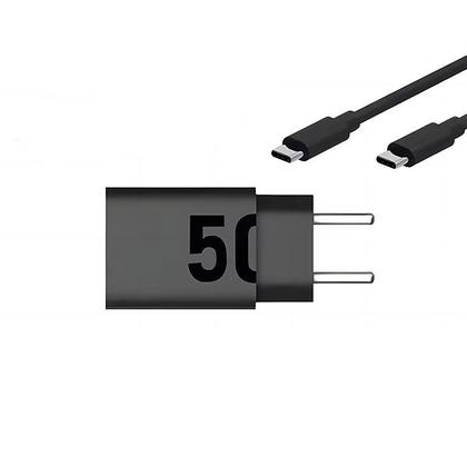 Imagem de Carregador Turbo 50W Tipo-C Compativel Com Moto E13 E14 E20 E22 E30 E32 E40