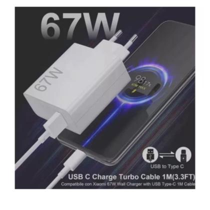 Imagem de Carregador Turbo 67w Tipo-c Compativel Com Xi omi Redmi Note 10 11 12 13 Pro 4G 5G