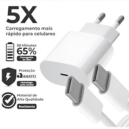 Imagem de Carregador Turbo Branco Compatível Com Moto G20