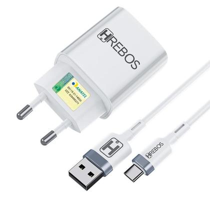 Imagem de Carregador Turbo + Cabo Tipo C Usb-C Smartphone Celular Original Hrebos