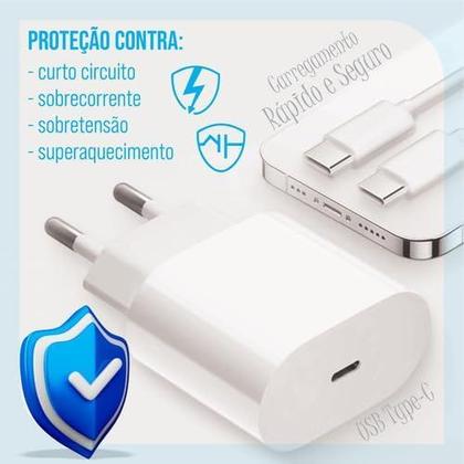 Imagem de Carregador Turbo Cabo Usb C Fonte 30W Ultra Rapido Compatível Modelo iPhon 15 16 17 Original