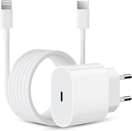 Imagem de Carregador Turbo Cabo Usb C Lightning Fonte 20W Ultra Rapido Compatível Modelo iPhon 12 13 14 Inova