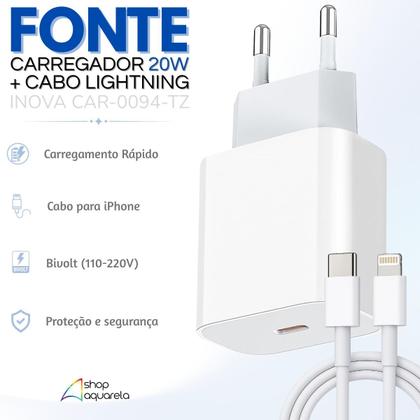 Imagem de Carregador Turbo Fonte 20w Tipo c e Lightning