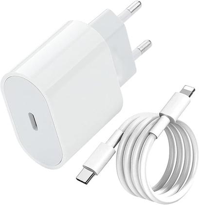 Imagem de Carregador Turbo Fonte 20w Usb-c+ Cabo Compatível com iPhone  11 12 13 14 Pro X XR XS