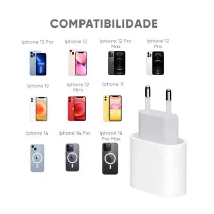 Imagem de Carregador Turbo Fonte 30w Usb-c+ Cabo Compatível com iPhone 11 12 13 14 Max X XR
