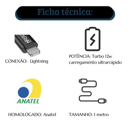 Imagem de Carregador Turbo Micro usb v8 celular Android Fonte e cabo