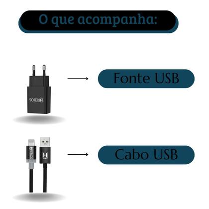 Imagem de Carregador Turbo Micro usb v8 celular Android Fonte e cabo