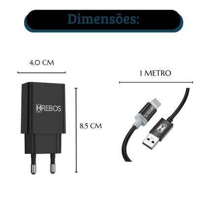 Imagem de Carregador Turbo Micro usb v8 celular Android Fonte e cabo