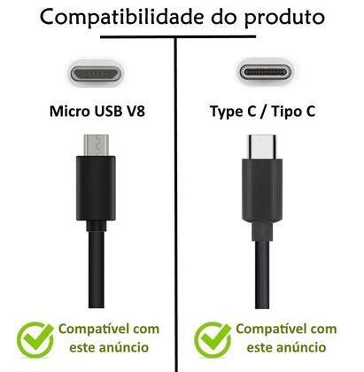 Imagem de Carregador Turbo para Celulares 30W com Conector C e Micro USB Android Universal