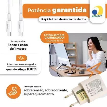 Imagem de Carregador Turbo Rapido 30w Para Samsung Galaxy Todos Modelos Tipo C A04e A14 A22 A23 A54 S9 S10 S20 S21 Ultra S21 Fe Com Cabo Blindado