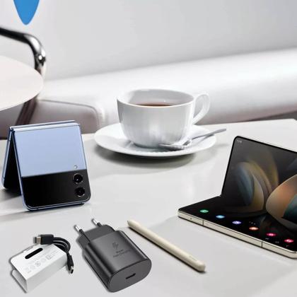 Imagem de Carregador Turbo Tipo - C Fonte 45W + Cabo Compatível com Samsung Galaxy Carga Ultra Rápida