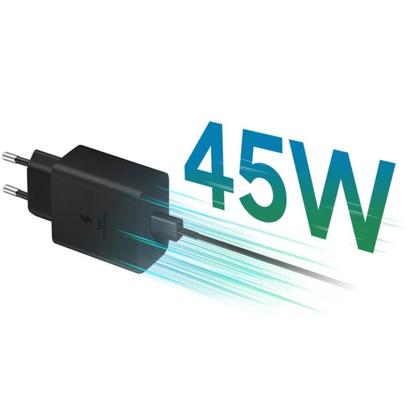 Imagem de Carregador Turbo Tipo - C Fonte 45W + Cabo Compatível com Samsung Galaxy Carga Ultra Rápida