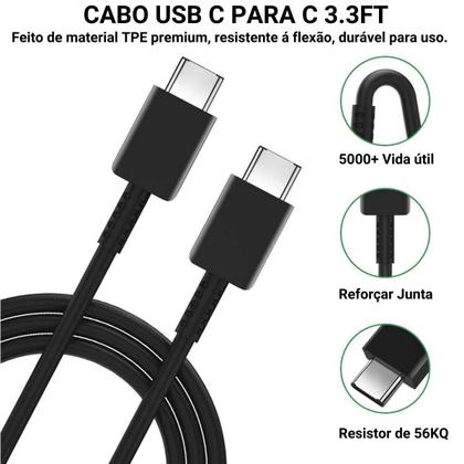 Imagem de Carregador Turbo Tipo - C Fonte 45W + Cabo Compatível com Samsung  Galaxy Carga Ultra Rápida