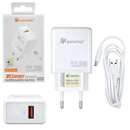 Imagem de Carregador Turbo USB Tipo C Para Celular, Alta Potência Carga Rápida Inteligente Segurança Total , Compatível com Samsung, Xiaomi, Motorola