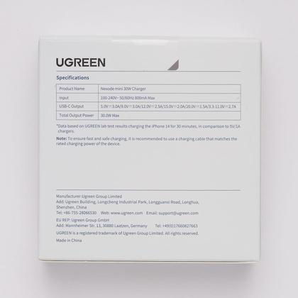 Imagem de Carregador Ugreen 30W Pd Gan Com Versões 25W 20W 18W