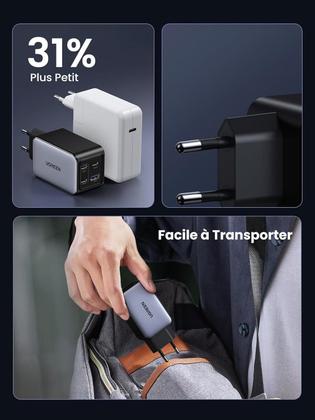 Imagem de Carregador Ugreen Nexode 65W Ganinfinity 3 Usb C E 1 Usb A