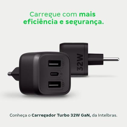 Imagem de Carregador Ultrarrapido 32w C/ 3 Portas Usb (2 Usb-a 1 Usb-c) Gan Ec12 4820192