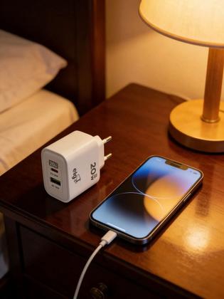 Imagem de Carregador Universal De Parede Elg Duas Portas Usb-c + Usb-a