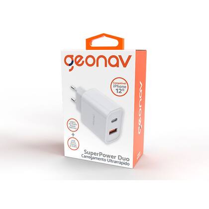 Imagem de Carregador USB-A e USB-C Ultrarrápido PD 20W + QC 3.0 18W