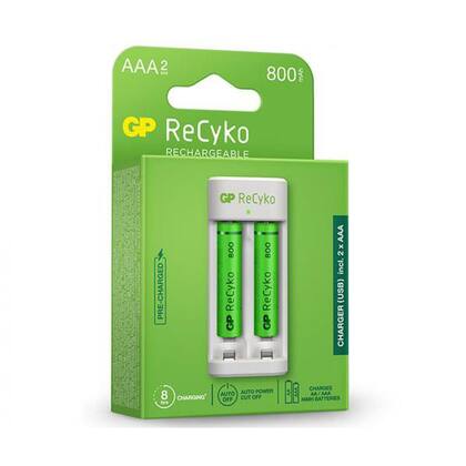 Imagem de Carregador Usb C/ 2 Pilhas Recarregáveis Aaa Nimh 800Mah