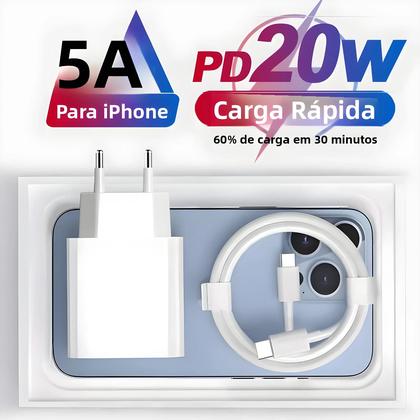 Imagem de Carregador USB C De Carregamento Rápido 20W PD Para Apple iPhone 15 14 13 12 11 16 pro Max plus Cabo