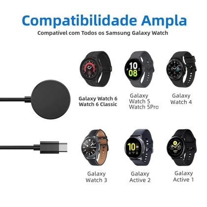 Imagem de Carregador USB-C Para Smartwatch, Substituição Para Samsung Galaxy Watch 7 6 6 Classic 5 pro 5, Cabo