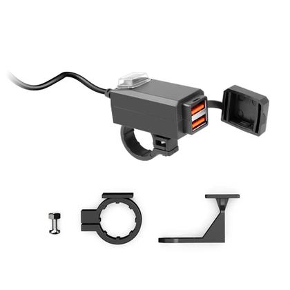 Imagem de Carregador USB Duplo À Prova d'Água Para Motocicleta 12V Com Carregamento Rápido 3.0 E Interruptor,