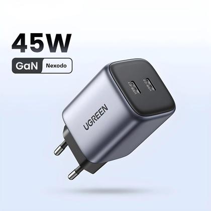 Imagem de Carregador USB GAN 45W PD QC 3.0 - Carregamento Rápido para iPhone 15/14/13/Pro e Samsung S24/S23