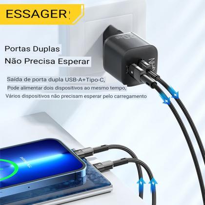 Imagem de Carregador USB Tipo C Essager GaN 20W