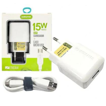Imagem de Carregador V8 1USB QC 15W T503UV Kimaster Micro USB