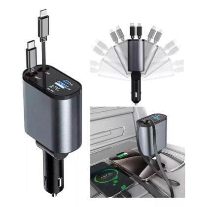 Imagem de Carregador Veicular 120W Turbo - Cabo Tipo e Lightinin - Usb