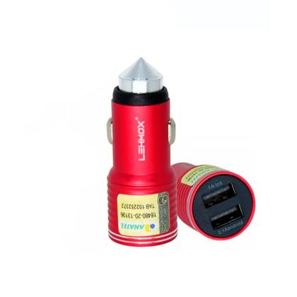 Imagem de Carregador Veicular 2 USB 3.1A com cabo Tipo C  Vermelho
