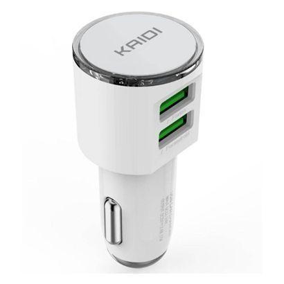 Imagem de Carregador Veicular Carga Rápida 2 Usb + Cabo Lightning Compatível Iphone Kaidi KD-303A