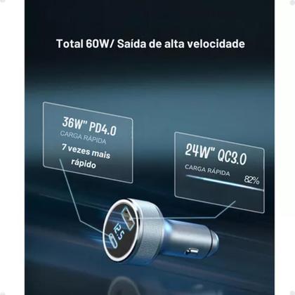 Imagem de Carregador Veicular Carro Turbo 2 Usb CJ12-4