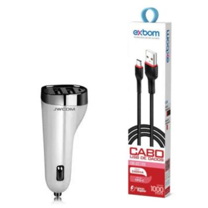 Imagem de Carregador Veicular compatível com Samsung Galaxy M12 - Kit Completo