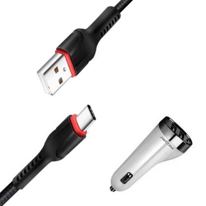 Imagem de Carregador Veicular compatível com Samsung Galaxy M12 - Kit Completo